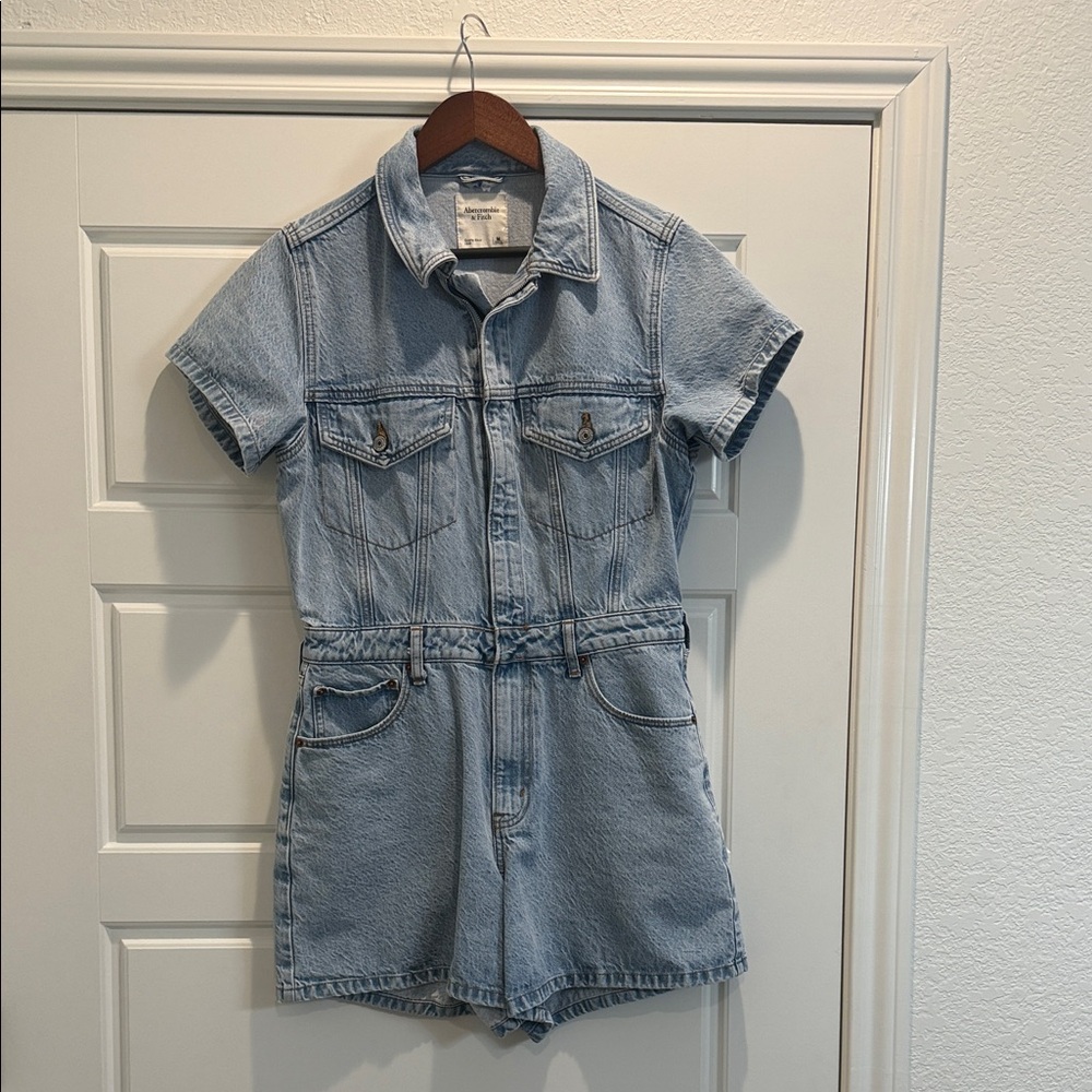 Abercrombie& Fitch Light Blue Denim Romper